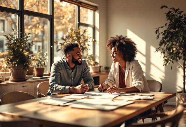 Confident person thinking about finances